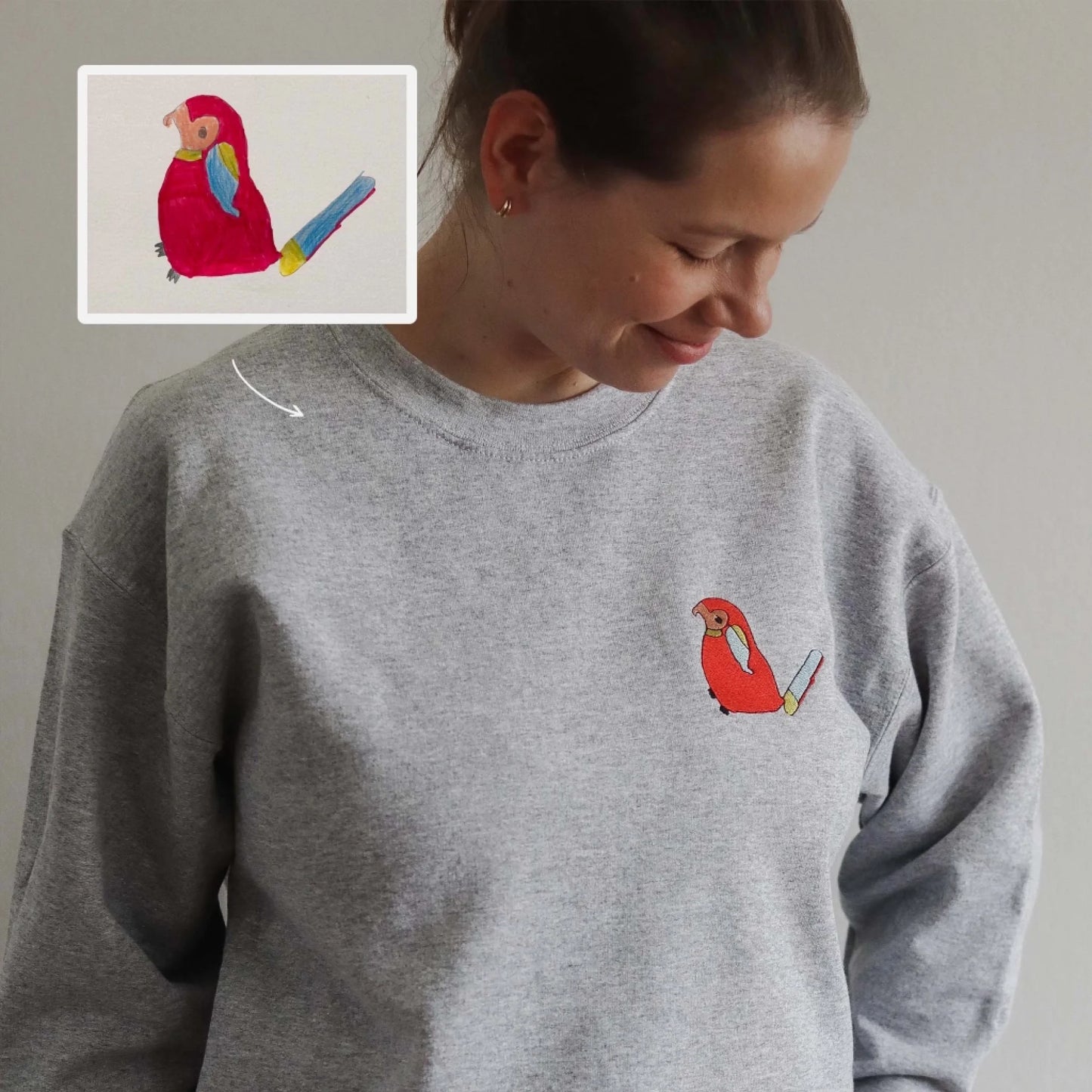 Embroidered Sweatshirt Drawing Explainer