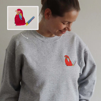 Embroidered Sweatshirt Drawing Explainer